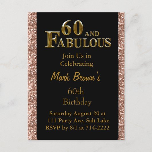 60ste verjaardag briefkaart (Voorkant)