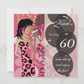 60ste Verjaardag Feest | Sjabloon | Doe-het-zelf Kaart (Voorkant)