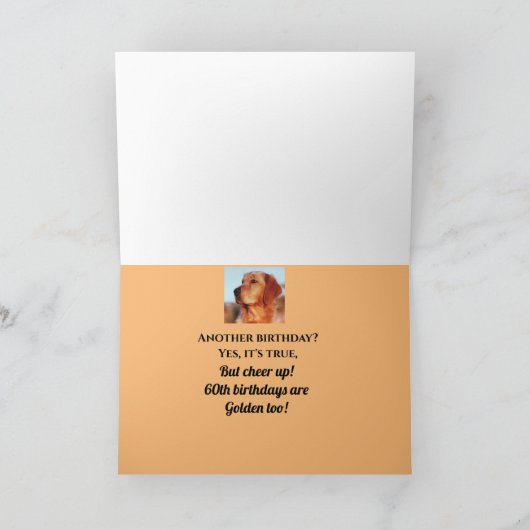 60ste verjaardag Golden Retriever Funny Schattige Kaart (Binnen)