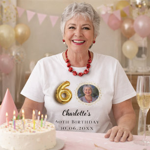 60ste verjaardag gouden foto t-shirt