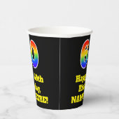 60ste verjaardag: Kleurrijk, Leuk, Opwindend, Rege Papieren Bekers (Rechts)