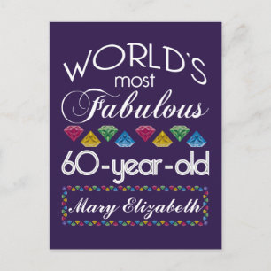 60ste Verjaardag Meest Fabulous Kleurrijke Pareltj Briefkaart