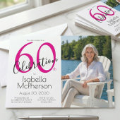 60ste Verjaardag Minimal Roze 60ste Verjaardag Kaart