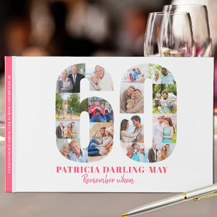 60ste verjaardag Onthoud wanneer ... Roze Fotocoll Gastenboek