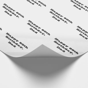 60ste verjaardag, pap, cadeauomslag zwart-wit. cadeaupapier