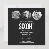 60ste verjaardag SIX OH! foto zwart wit Kaart (Achterkant)