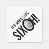 60ste verjaardag SIX OH! foto zwart wit Servet (Voorkant)