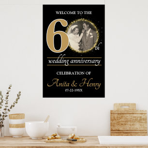 60ste verjaardag Welkom bord of een willekeurig 0- Poster