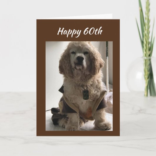 **60ste VERJAARDAG WENSEN VAN COCKER SPANIEL** Kaa Kaart (Voorkant)