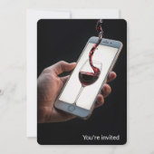 60ste verjaardag wijn op smartphone scherm kaart (Voorkant)