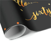 60ste verjaardag zwart goud typografie script cadeaupapier (Rol Hoek)