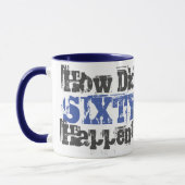 60ste verjaardagscadeau. Hoe is Sixty gebeurd? Mok (Links)