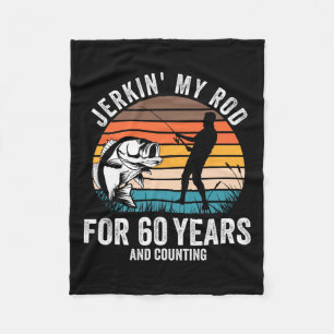 60ste verjaardagscadeau voor vissers Mannen Funny Fleece Deken
