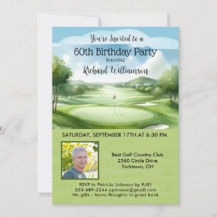 60ste verjaardagsfeestje foto Golf voor mannen  Kaart