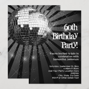60ste verlichting feest Disco Bal Kaart