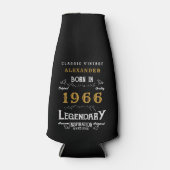 60th Birthday 1966 Name Legend Chic Black Gold Flesjeskoeler (Voorkant)
