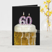 60th Birthday Beer Kaart (Gele Bloem)