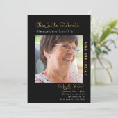 60th Birthday Black Invitation Kaart (Staand voorkant)