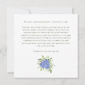 60th Birthday Blue Hydrangeas Card Request  Kaart (Achterkant)