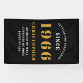 60th Birthday Born 1966 Add Name Black Gold Spandoek (Horizontaal)