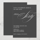 60th Birthday Caligraphy Modern Elegant Kaart (Voorkant / Achterkant)