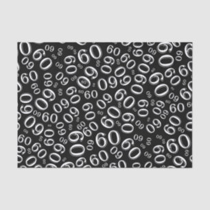 60th Birthday Cool Number Pattern Black/White Tissuepapier