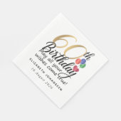 60th Birthday Gold Script Modern Chic Typography Servet (Hoek)