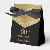 60th Birthday Gold Thank You Favor Box Bedankdoosjes (Voorkant Zijde)