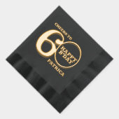 60th Birthday happy b'day aangepaste naam Folie Servetten (Rechts)
