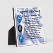 60th Birthday Husband Poem Plaque Fotoplaat (Voorkant)