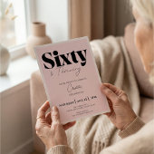 60th Birthday Invitation – Sixty & Thriving Kaart