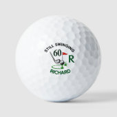 60th Birthday Men's Monogram Name Golfballen (Voorkant)