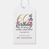 60th Birthday Modern Script Typography Gold Sixty Cadeaulabel (Achterkant)