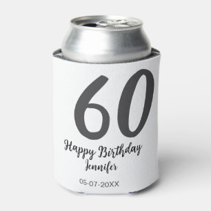 60th Birthday Naam toevoegen Datum Jaar Black sjab Blikjeskoeler