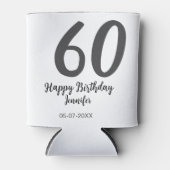 60th Birthday Naam toevoegen Datum Jaar Black sjab Blikjeskoeler (Voorkant)