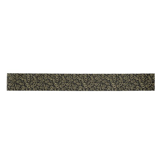 60th Birthday Number Pattern Gold en Black Lint (Voorkant)