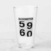 60th Birthday OLDOMETER Glas (Voorkant)