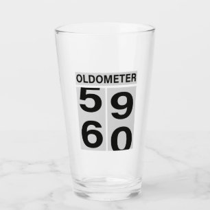 60th Birthday OLDOMETER Glas