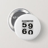 60th Birthday OLDOMETER Ronde Button 5,7 Cm (Voorkant /achterkant)