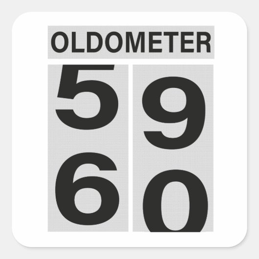60th Birthday OLDOMETER Vierkante Sticker (Voorkant)
