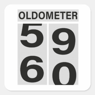 60th Birthday OLDOMETER Vierkante Sticker