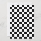 60th Birthday Party Black White Checkered Pattern Kaart (Achterkant)