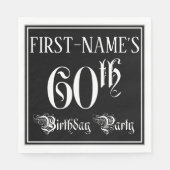 60th Birthday Party — Fancy script + aangepaste na Servet (Voorkant)