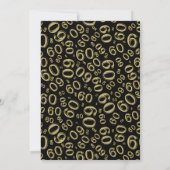 60th Birthday Party Gold en Black Number Pattern Kaart (Achterkant)