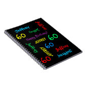 60th Birthday Party Guest Book Repat Name Black Notitieboek (Rechterzijde)