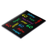 60th Birthday Party Guest Book Repat Name Black Notitieboek (Linkerzijde)