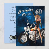 60th Birthday party Invitation Kaart (Voorkant / Achterkant)