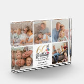 60th Birthday Picture Collage Script Typography Fotoblokken (Links)