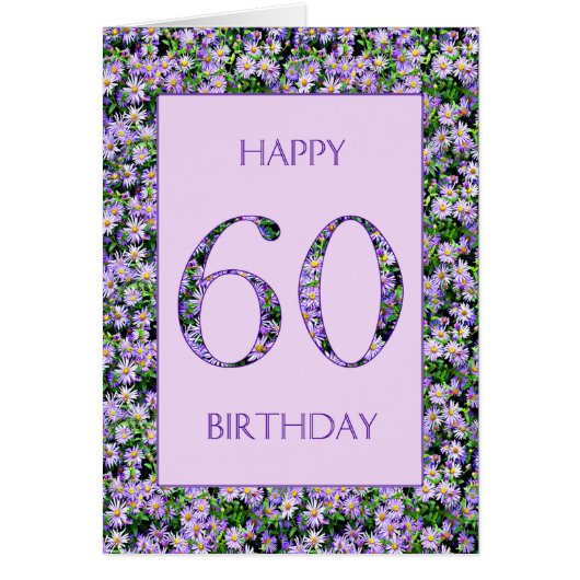 60th Birthday Purple Daisies (Voorkant)