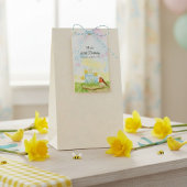 60th Birthday Robin with Daffodil Cake Cadeaulabel